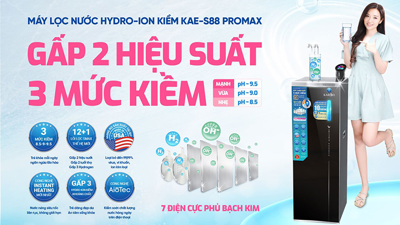Máy lọc nước Karofi KAE-S88 PROMAX 13 lõi