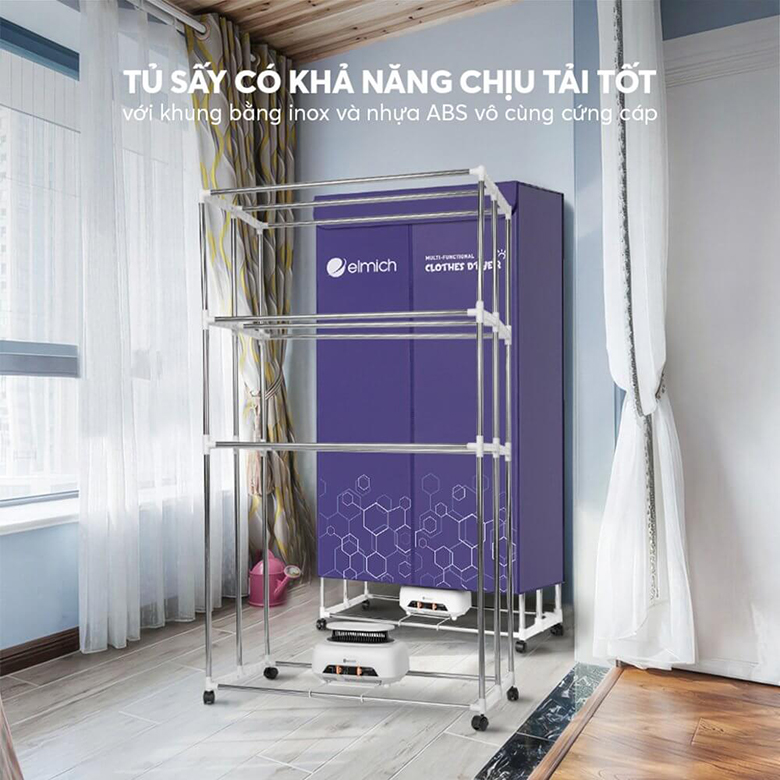 Chất liệu bền bỉ và an toàn - Tủ sấy quần áo Elmich CDE-8642
