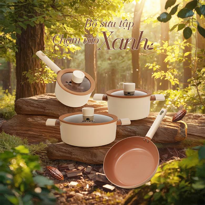 Bộ nồi chống dính Ceramic Elmich Mocha EL5243MC04