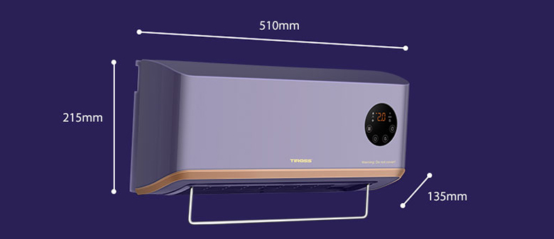 kích thước Sưởi nhà tắm treo tường PTC Tiross TS9294