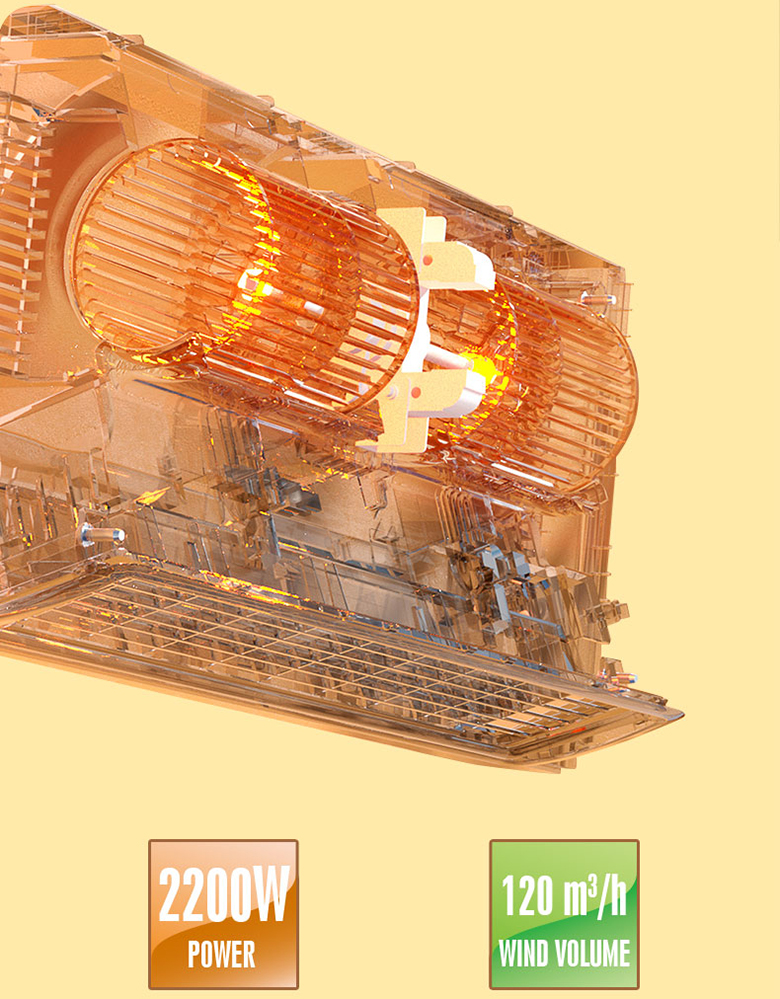 Sưởi nhà tắm treo tường PTC Tiross TS9294 2200W