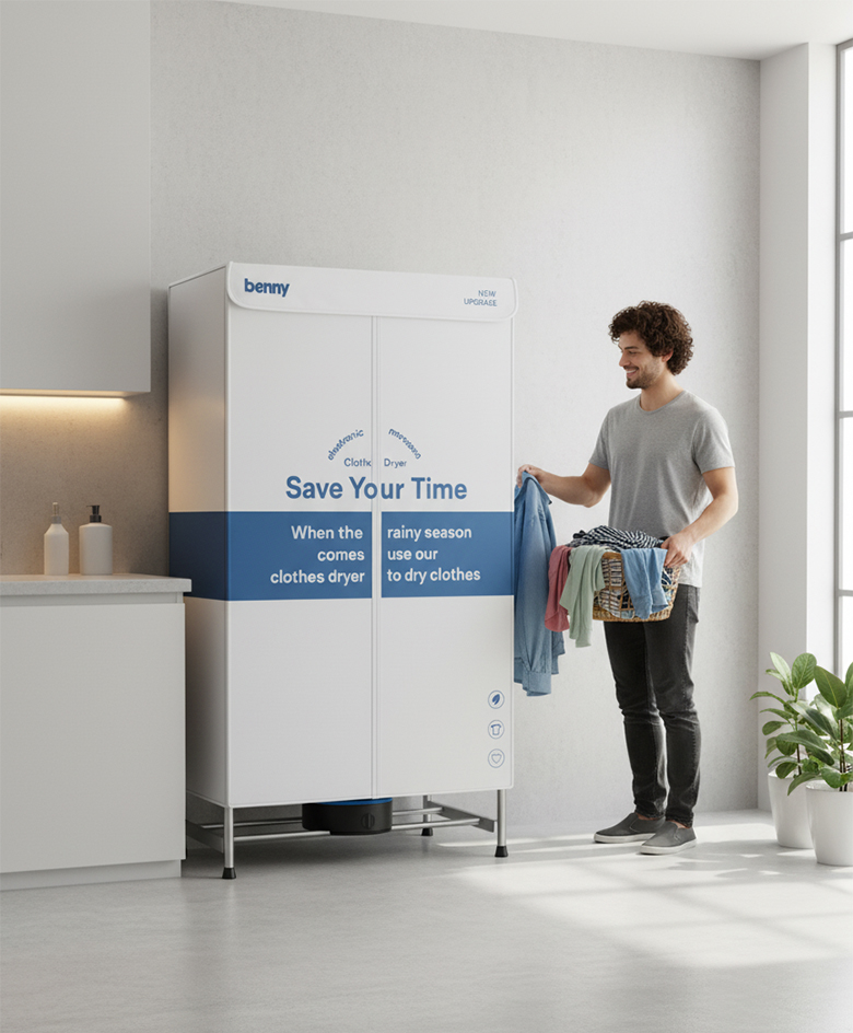 Công nghệ sấy PTC - Tủ sấy quần áo Benny BD05