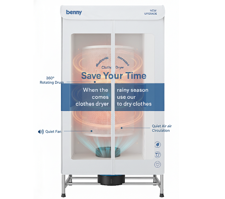 Phân phối nhiệt đều - Tủ sấy quần áo Benny BD05