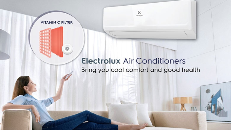 Điều hòa Electrolux với bộ lọc Vitamin C giúp dưỡng ẩm và hạn chế vi khuẩn