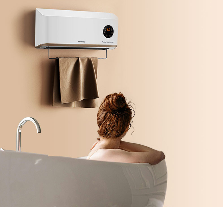 Sưởi nhà tắm treo tường PTC Tiross TS9293 có thanh treo quần áo