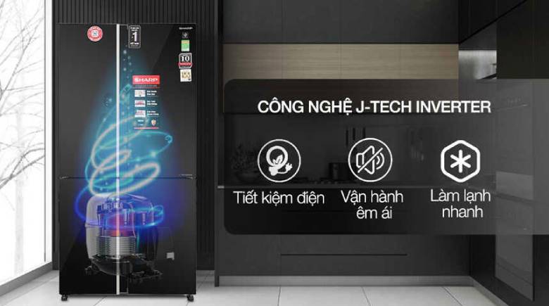Tủ lạnh Sharp Inverter 611 lít SJ-FXPI700VG-BK - Công nghệ J-Tech Inverter