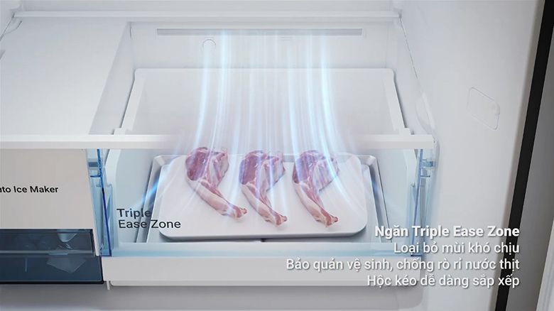 Tủ lạnh Hitachi Inverter 407 lít HRTN6443SAGBKVN có Ngăn Triple Ease Zone