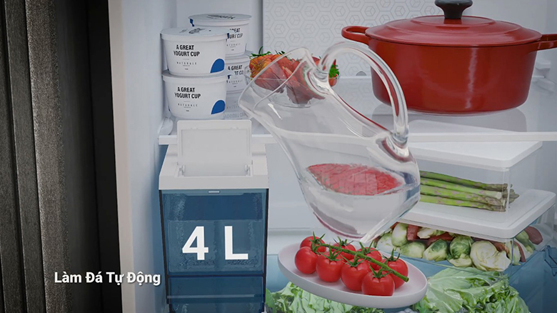 Tủ lạnh Hitachi Inverter 409 lít HRTN6443SAGBKVN có bình chứa 4 lít