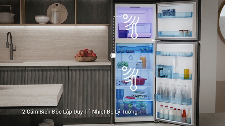 Tủ lạnh Hitachi Inverter 407 lít HRTN6443SAGBKVN có cảm biến kép