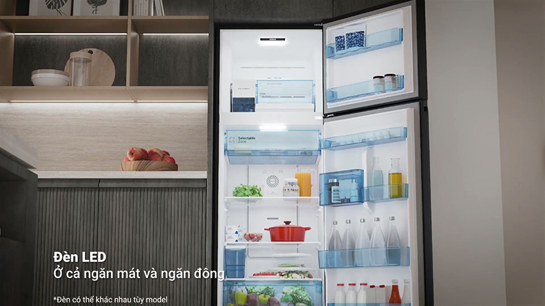 Tủ lạnh Hitachi Inverter 407 lít HRTN6443SAGBKVN - Đèn LED tiết kiệm năng lượng