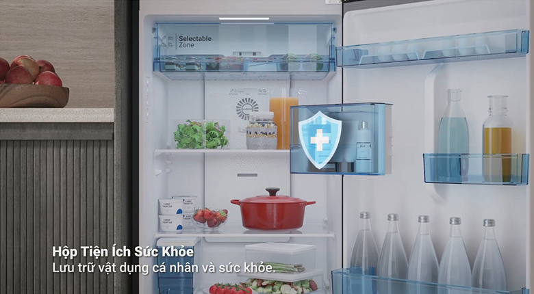 Tủ lạnh Hitachi Inverter 407 lít HRTN6443SAGBKVN có hộp tiện ích sức khỏe