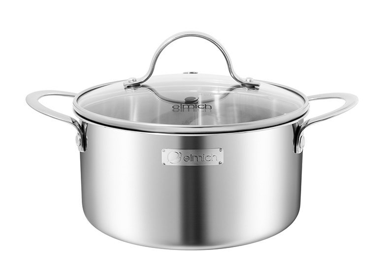 Chất liệu inox 304 - Bộ nồi inox liền khối Elmich EL2487IN01 Size 16, 20, 24cm