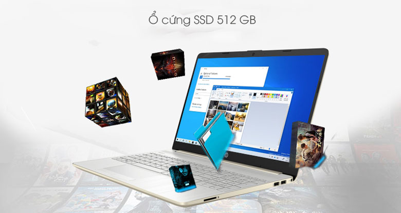 Laptop HP với ổ cứng SSD 512GB