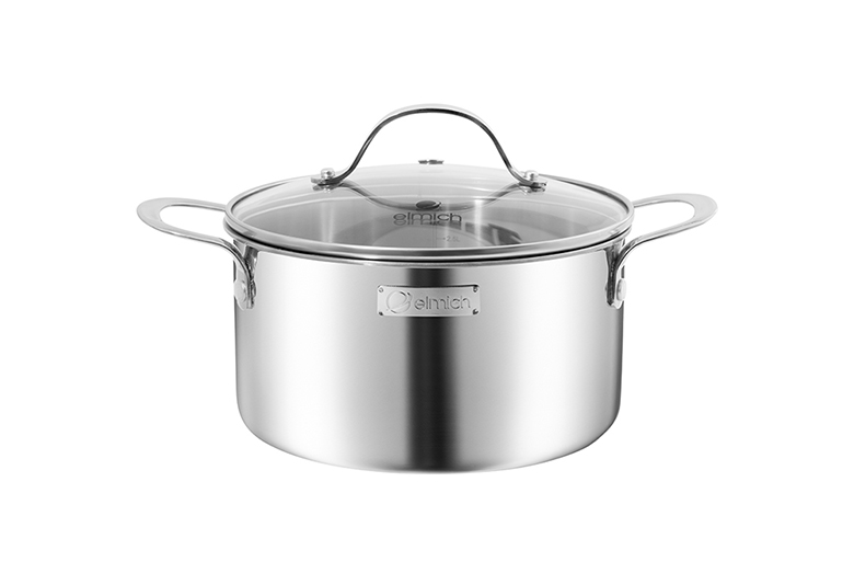 Chất liệu inox 18/10 - Bộ nồi inox liền khối Elmich Trimax EL2486IN01 Size 16, 20, 24 chảo 20, 24cm
