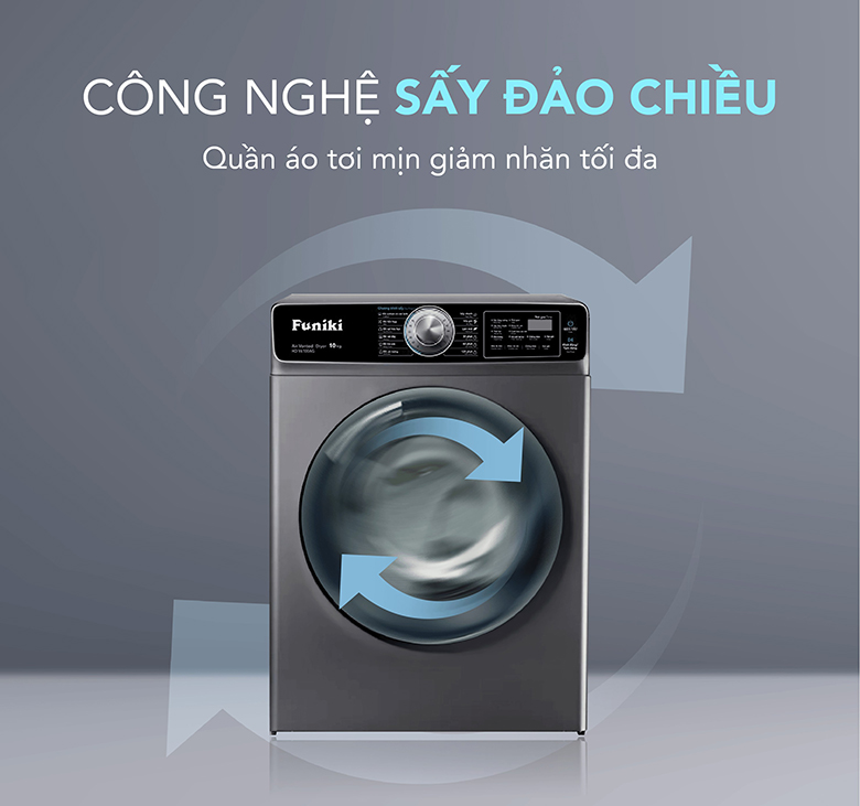 Tính năng chống nhăn hiệu quả - Máy sấy thông hơi Funiki 10kg HD V6100AG