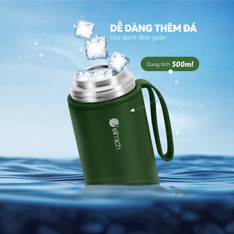 Bình giữ nhiệt inox 316 Elmich EL8306OV - Miệng bình rộng