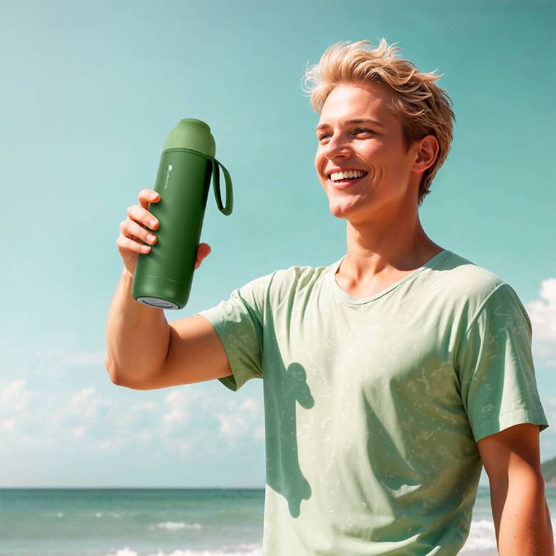 Bình giữ nhiệt inox 316 Elmich EL8306OV - Dễ dàng cầm nắm bằng một tay