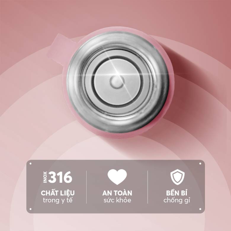 Bình giữ nhiệt inox 316 Elmich EL8306PK 500ml -  chất liệu inox 316 cao cấp