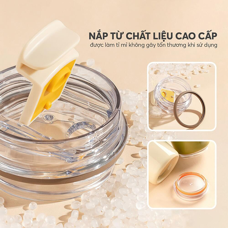 Nắp bật tiện lợi - Cốc giữ nhiệt inox 304 Elmich EL8300W dung tích 420ml (màu trắng)