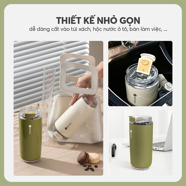 Thiết kế thời trang - Cốc giữ nhiệt inox 304 Elmich EL8300W dung tích 420ml (màu xanh)