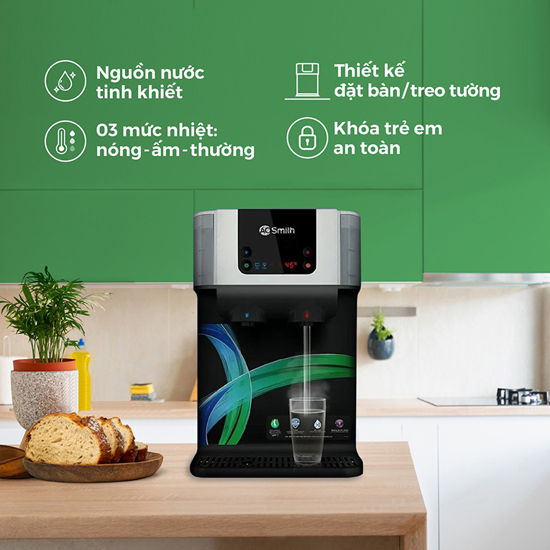 Máy lọc nước RO nóng nguội A. O. Smith ECO-AOC75PUR 4 lõi