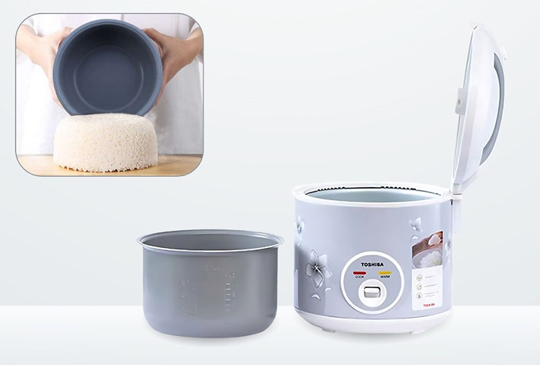 Lòng nồi chống dính cao cấp - Nồi cơm điện Toshiba 1.8 lít RC-18JFM(H)VN