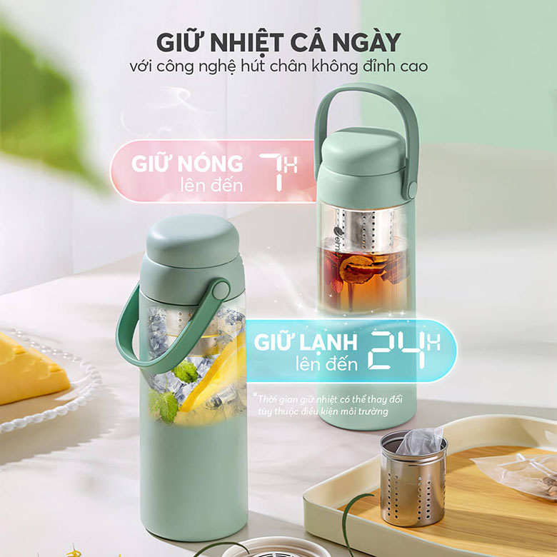 Giữ nhiệt cả ngày - Bình giữ nhiệt inox 316 Elmich EL8330 