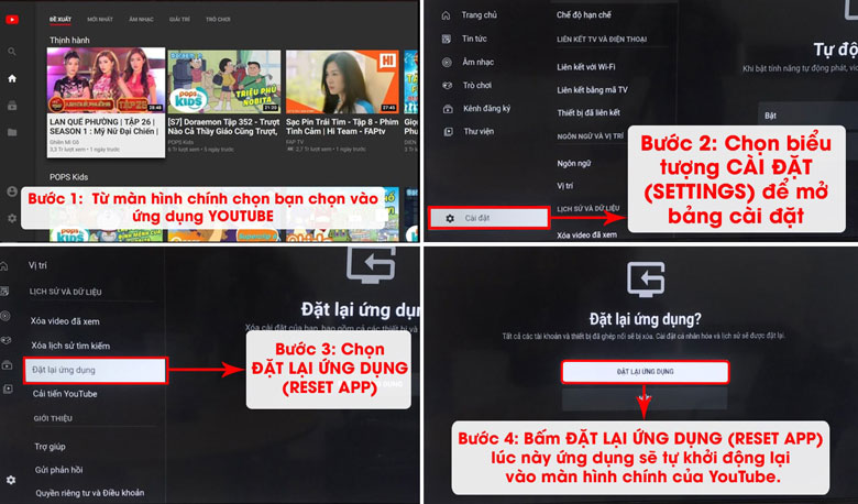 Lỗi Youtube trên Tivi LG bằng cách reset lại nhanh chóng