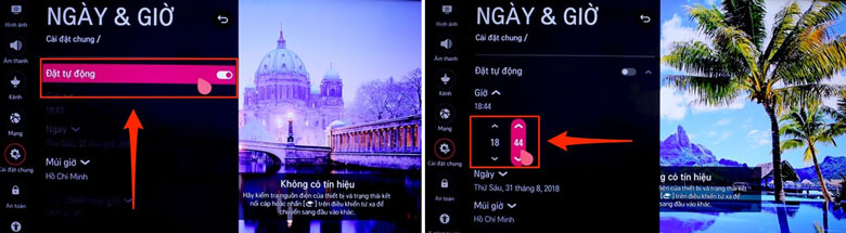 Youtube trên Tivi LG bị lỗi cách khắc phục bằng việc kiểm tra thời gian cuối cùng đặt tự động