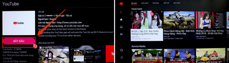 Tivi LG không vào được Youtube cài lại ứng dụng và mở lại