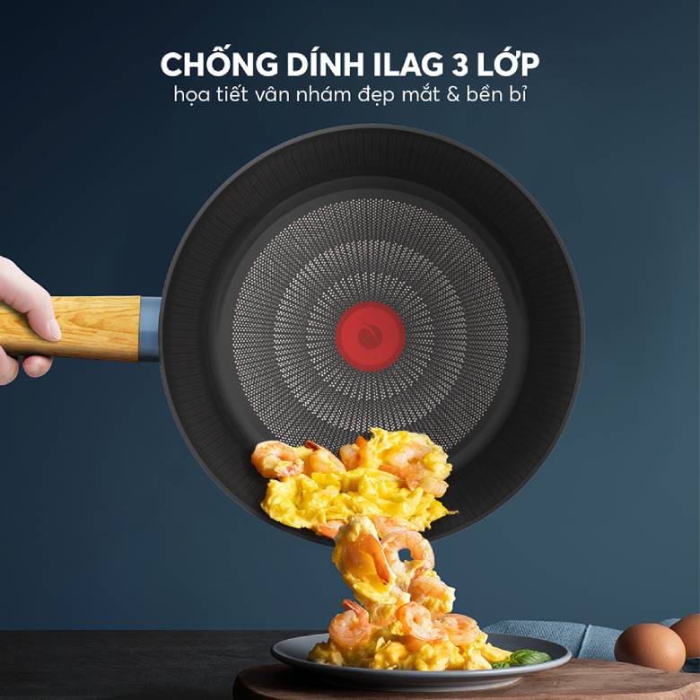  Chảo chống dính vân gỗ Elmich Nature EL-5947MG24 - Chống dính ILAG 3 lớp