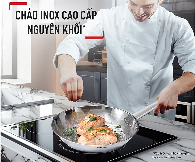 Kiểu dáng tối giản - Chảo Inox cao cấp Professional Tefal B9210295, 20cm