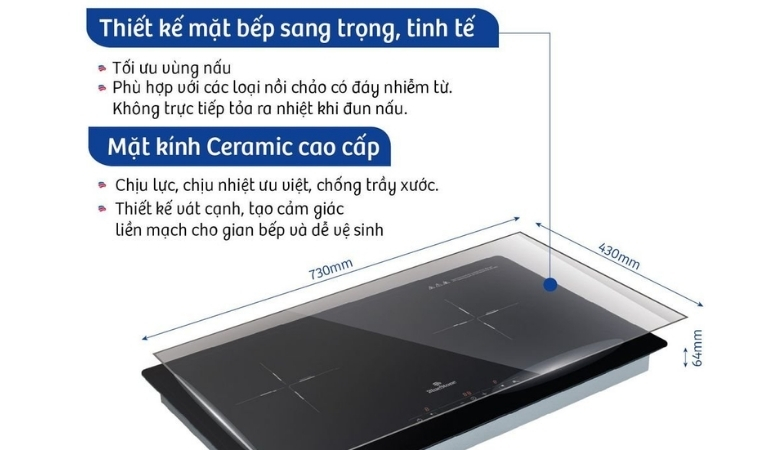 Thiết kế bếp từ Bluestone sang trọng