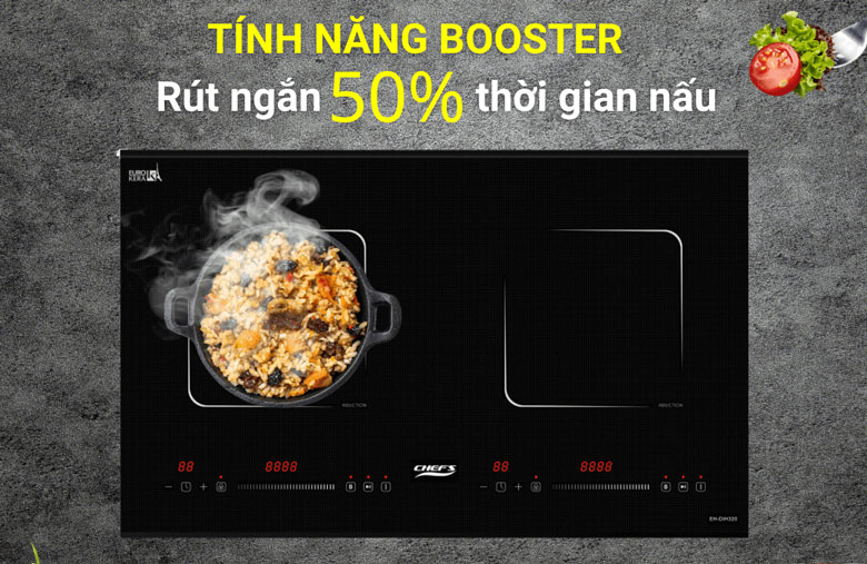 Bếp từ Chef’s rút ngắn thời gian nấu với Booster