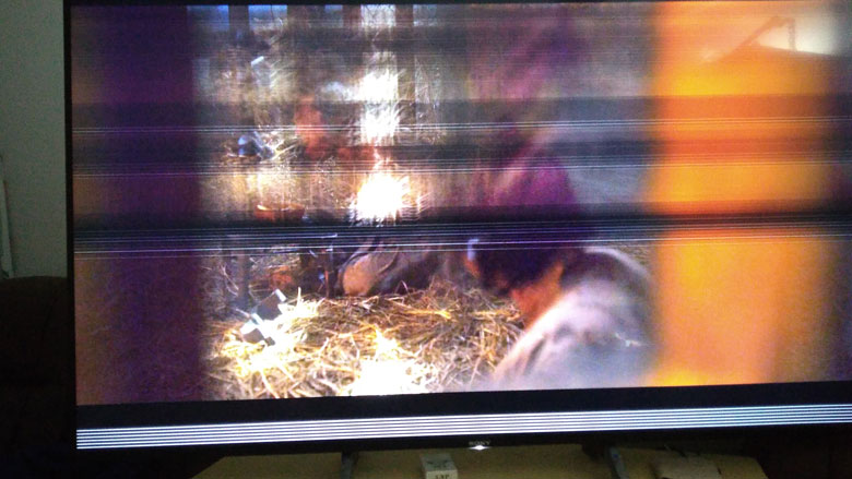 Tivi bị lỗi màn hình do bị nhoè màu và sọc màn hình