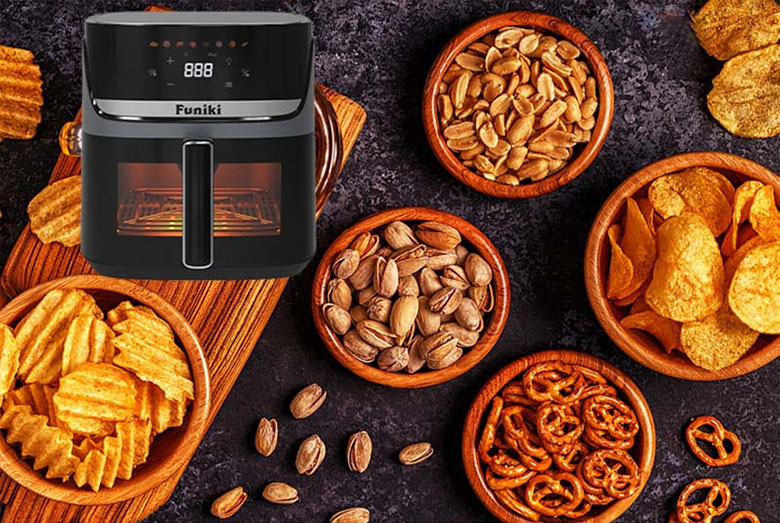 Tiết kiệm dầu mỡ - Nồi chiên không dầu Funiki 8 lít HAF8002A