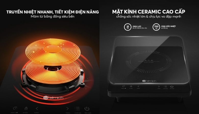 Bếp từ Elmich công suất mạnh mẽ