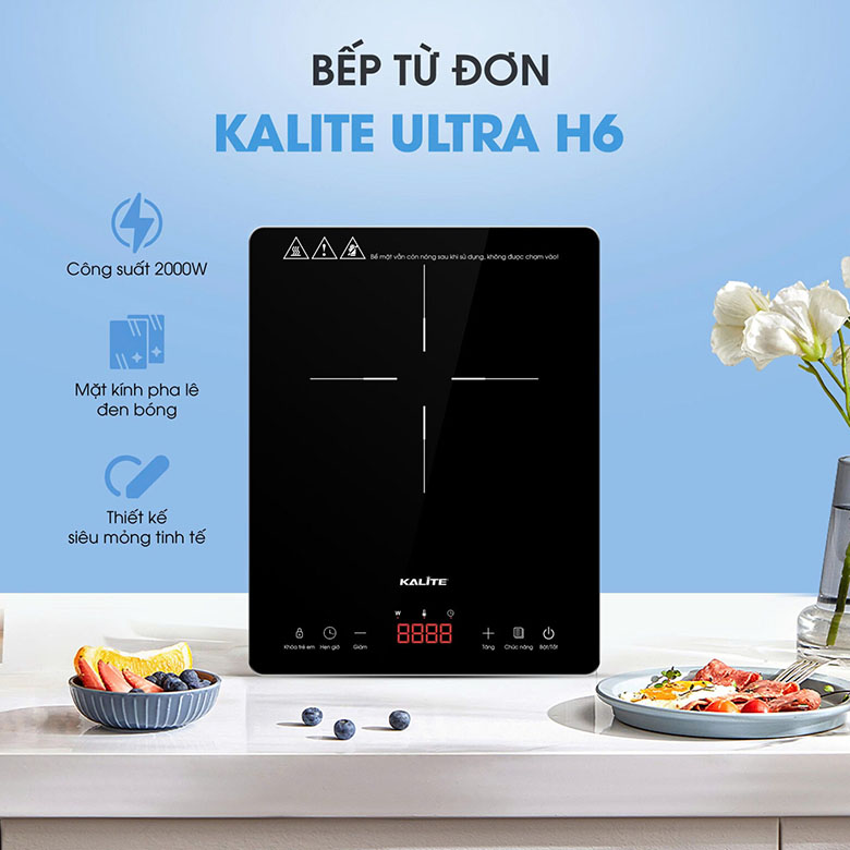 Công suất 2000W - Bếp từ đơn Kalite Ultra H6