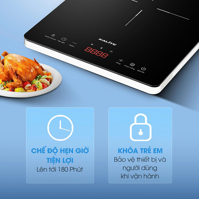 Hẹn giờ tới 180 phút - Bếp từ đơn Kalite Ultra H6