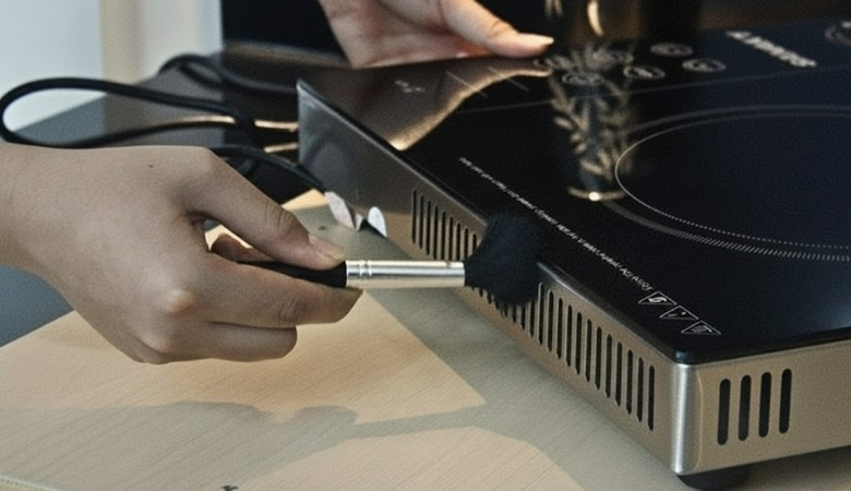 Cách xử lý bếp từ không nóng kêu tạch tạch do quạt tản nhiệt bị kẹt