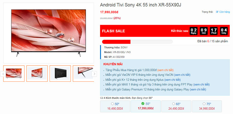 Đánh giá Tivi Sony 55X90J giá bao nhiêu tiền
