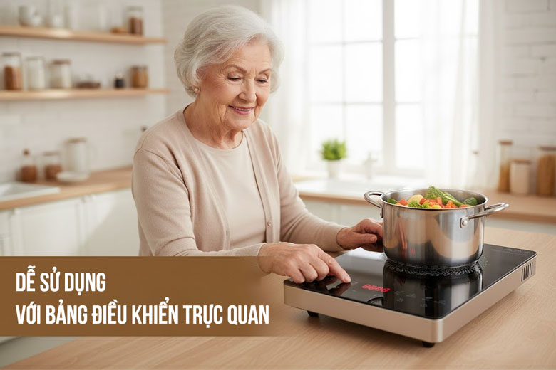 Bếp hồng ngoại Elmich dễ sử dụng với bảng điều khiển trực quan