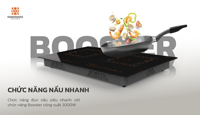 Bếp từ Hawonkoo chức năng gia nhiệt nhanh