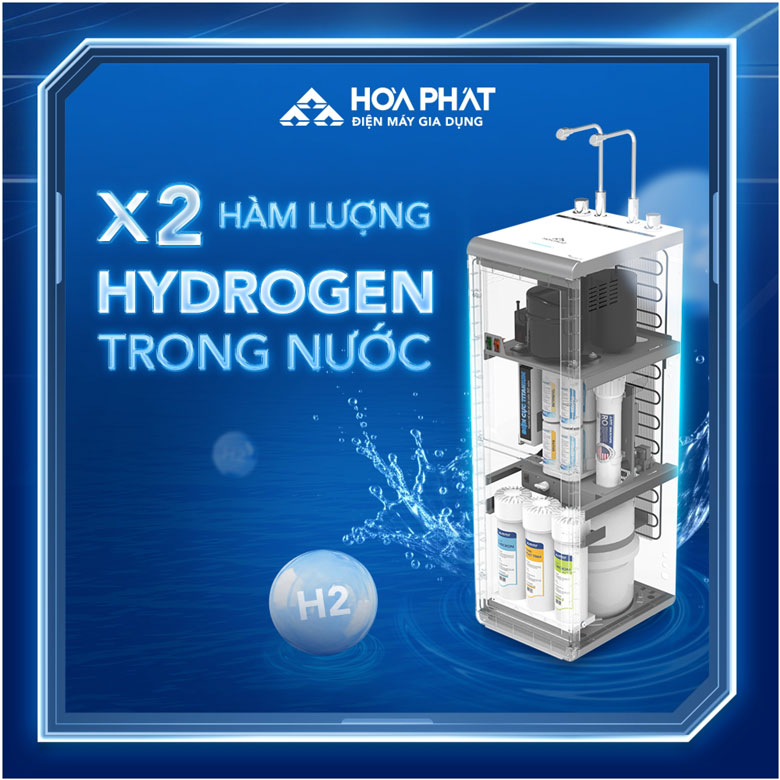 Máy lọc nước Hòa Phát x2 hàm lượng Hydrogen