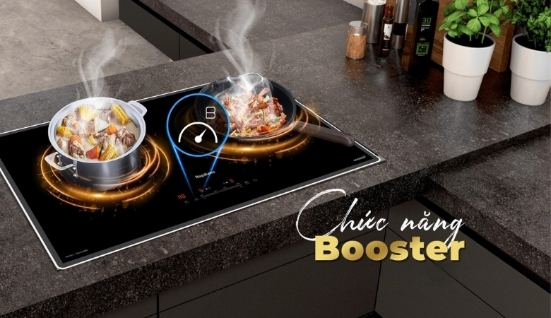 Bếp từ Nagakawa có tính năng Booster nấu siêu nhanh