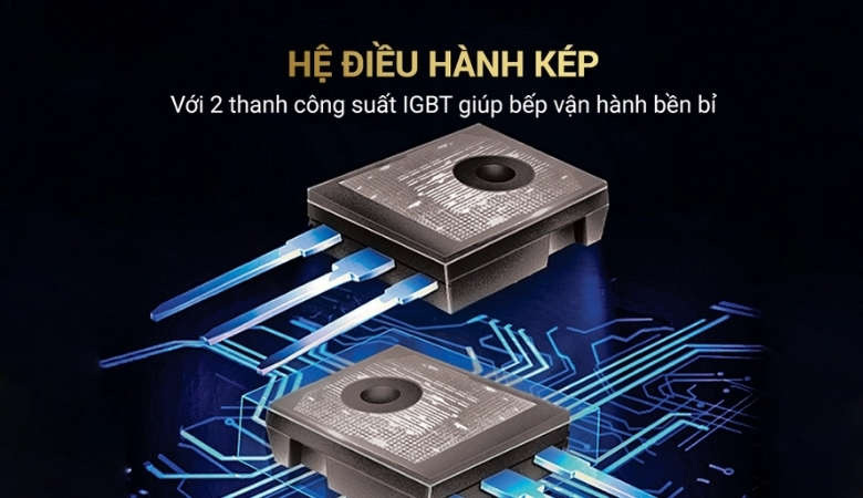 Bếp từ Nagakawa hệ điều hành kép với hai thanh công suất IGBT