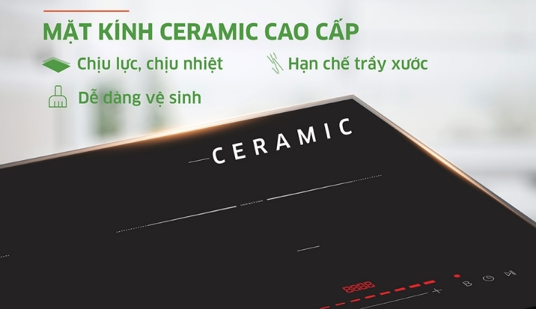 Mặt kính bếp từ Kangaroo dễ dàng vệ sinh