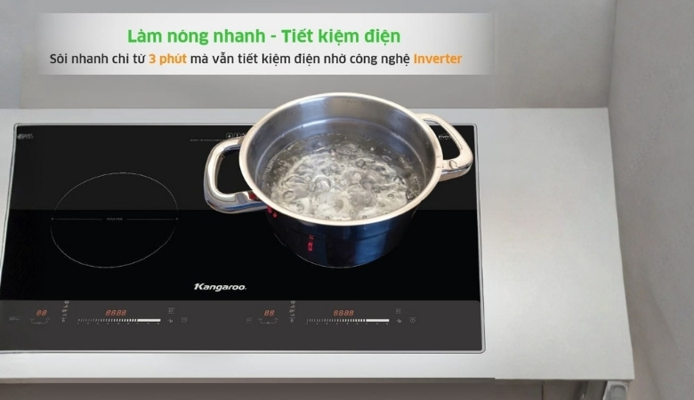 Bếp từ Kangaroo có hiệu suất nấu nướng nhanh chóng