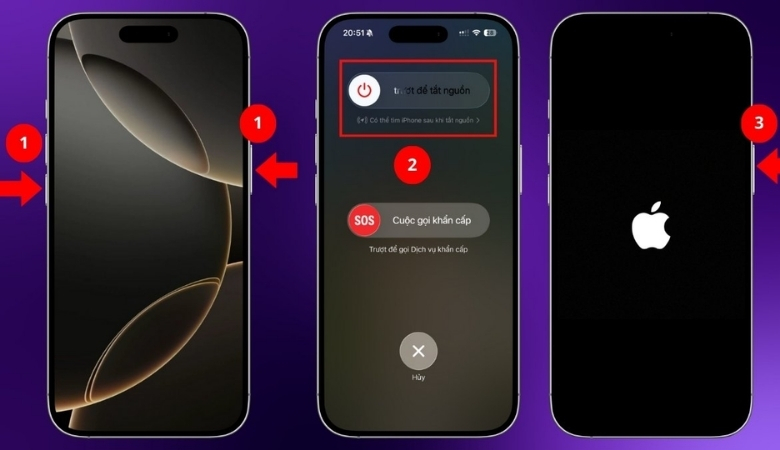 Khắc phục  iPhone vào ứng dụng bị văng ra bằng cách khởi động lại máy