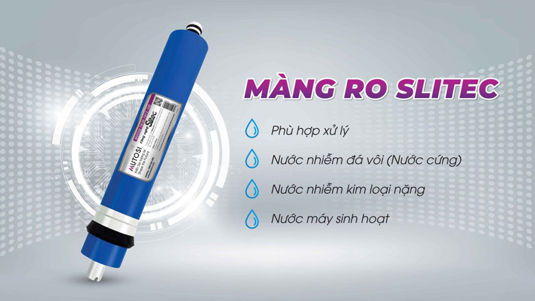Máy lọc nước Mutosi với màng lọc RO Slitec